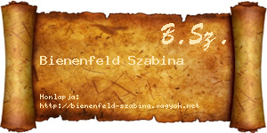 Bienenfeld Szabina névjegykártya